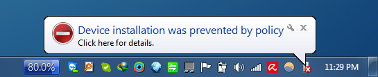 Device Installation Blocked