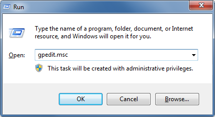 Opening Local Group Policy Editor