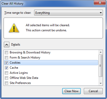 Delete invalidated cookies