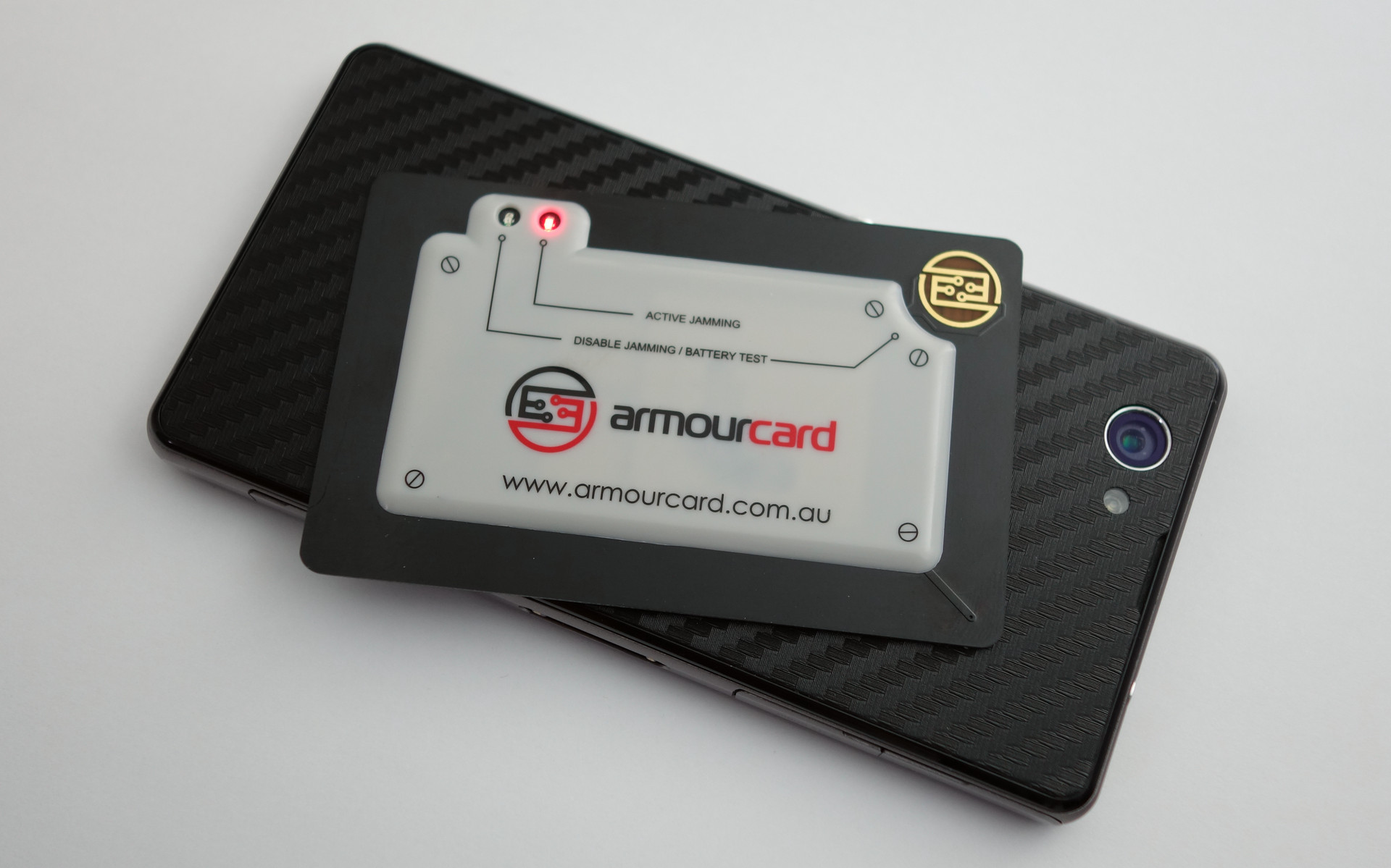 Armourcard near an NFC/RFID reader